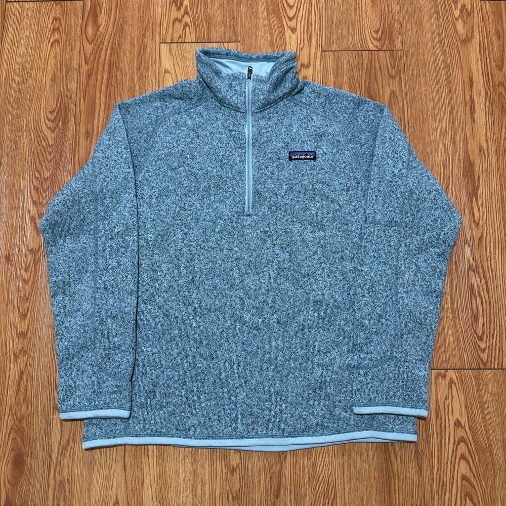 Patagonia Women's Better Sweater Large Quarter Zip Blue Gorpcore Outdoors